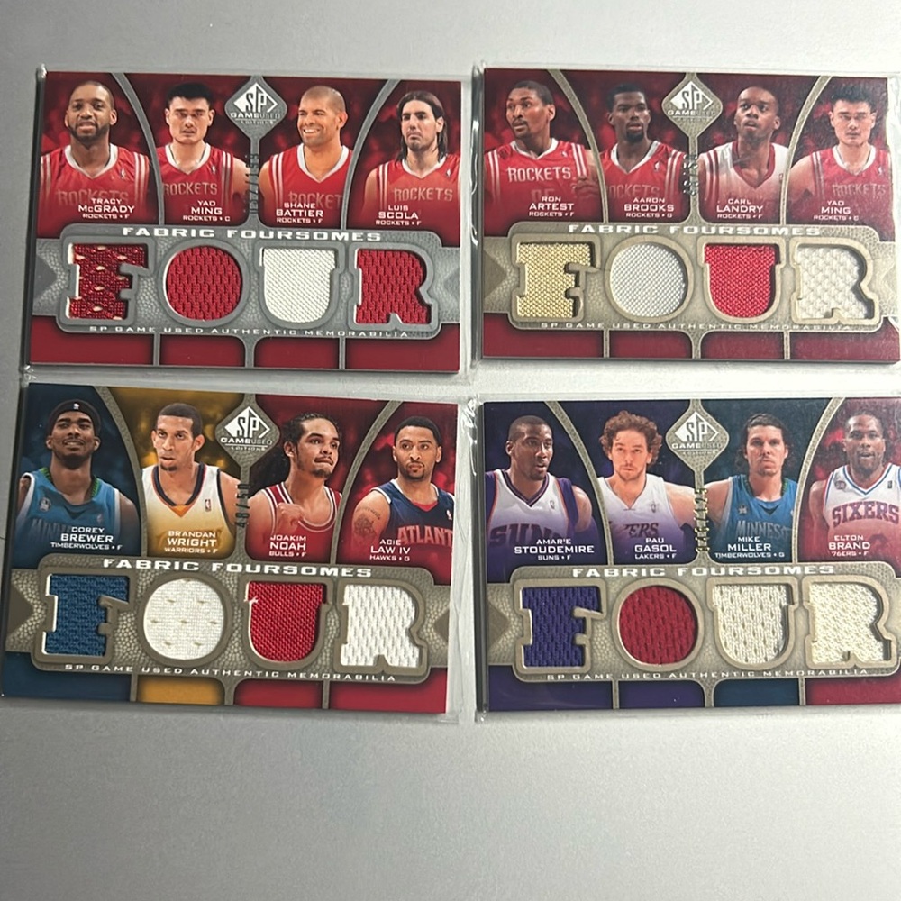 4-2010 SP fabric foursomes /50 Rockets McGrady Artest Yao Noah Gasol Stoudemire+